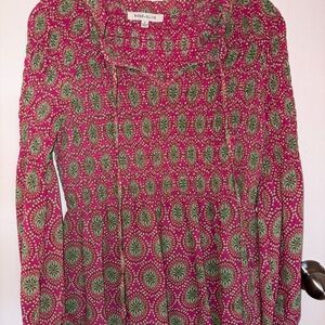 Rose & Olive Pink and Green Blouse